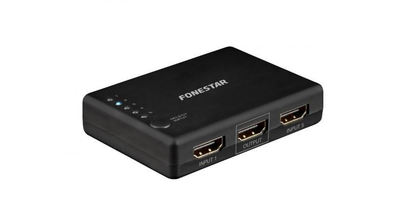 Commutateur hdmi 5 entrées vers 1 sortie  4k@60hz. hdmi 2.0. hdcp 2.2
