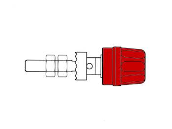 Fiche banane femelle chassis 4mm - borne universelle -  cat1 60vdc 16a - rouge - (pk 10a) - hirschmann