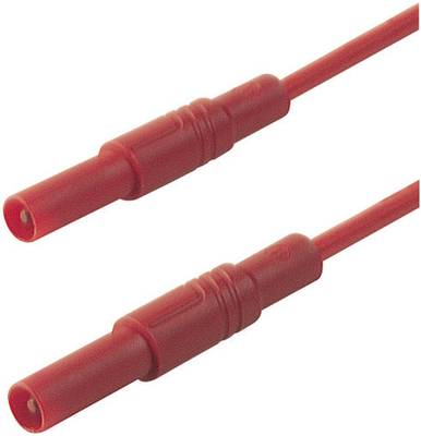 Cordon de mesure 4mm - de sécurité - cat3  1000v 16a - rouge - l=100cm (mlb/gg-sh 100/1) hirschmann