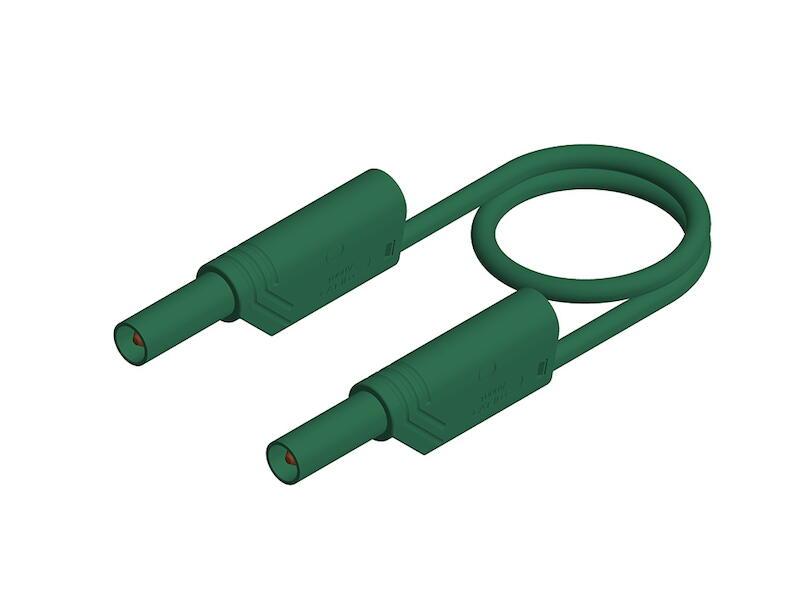 Cordon de mesure 4mm hirschmann avec reprise arrière - vert / l=100cm (mls ws 100)