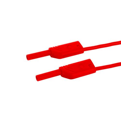 E44-Cordon de mesure fiche banane male/male avec reprise 2mm l=25cm -cat3  1000v 10a-rouge- (mvl s ws 25/1) hirschmann à 9,90 €