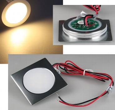 Spot a 9 leds blanc chaud 3000°k 0.5w 45 lumens 12v  carre 55 x 55 mm