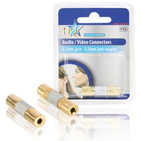 Adaptateur jack 3.5 stéréo femelle vers jack 3.5 stéréo femelle doré