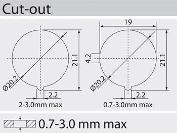 Inter à bascule bipolaire off-on 10a 250vac d=20mm avec voyant 220v vert