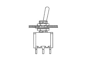 Inverseur tripolaire vertical (on)-off-(on) - pour ci