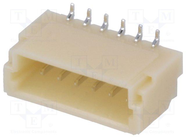 Lot de 5 embases male verticale jst série sh fil à carte 6 poles au pas de 1mm 50v/1a