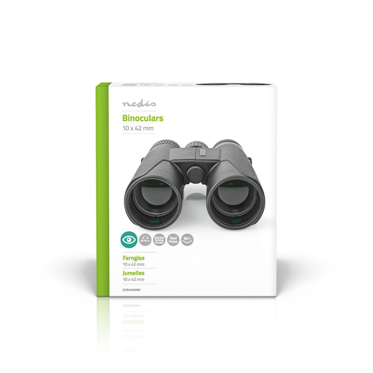 Jumelles / grossissement : 10x / diam. objectif : 42mm / champ de vision: 96m / sac inclus / noir