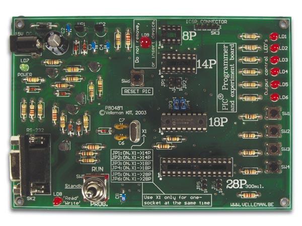 Programmateur pic« et tableau d'experimentation   on