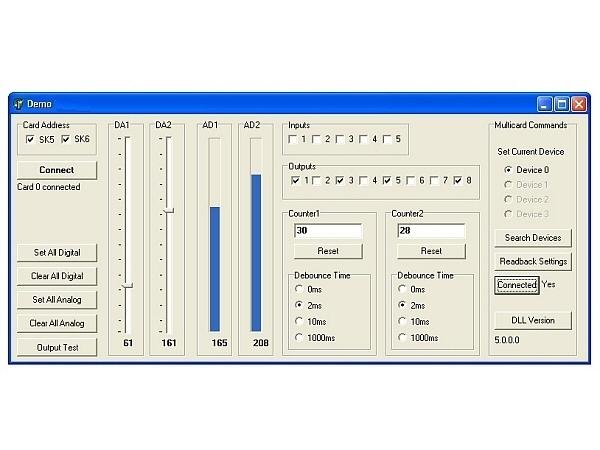 Carte interface usb d'expérimentation