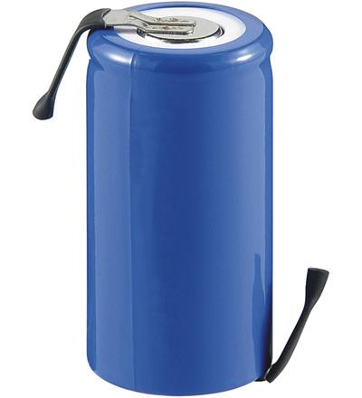 Accu ni-cd 1.2v 1800ma sub-c (23 x 43mm) à souder