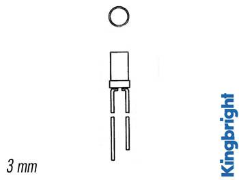 Led a tete plate rouge diffusante 3mm