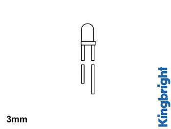 Led standard 3mm - vert diffusant