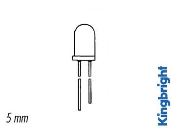 Led a resistance interne 5mm 5v - vert diffusant