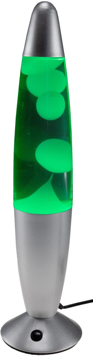 Lampe à lave 34 cm rgb eau et cire : transparente, corps : argenté