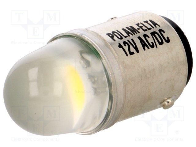 Lampe miniature ba15d blanche 24v ac-dc 0.6w 32.5x15.5mm