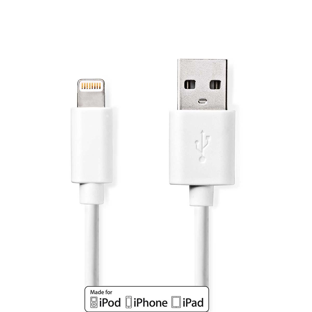 Apple lightning | usb-a mâle | longueur 2.00 m | blanc