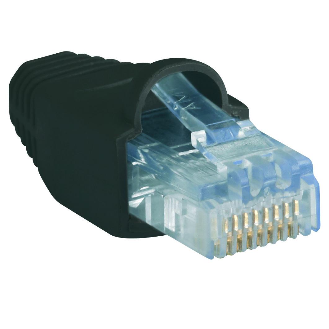 Connecteur rj45 mâle avec couvre câble noir