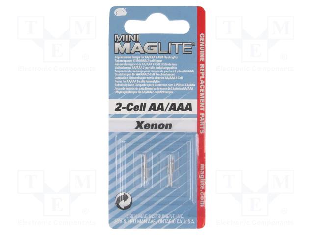 Ampoules xénon 3v pour torche électrique maglite ( x2 piles 1.5v)
