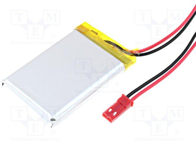 Accu li-po 3.7v 980ma 5.7x34x50mm avec connecteur protection pcb