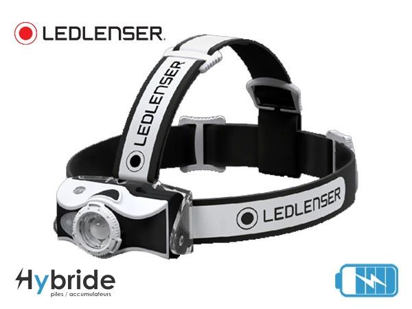 Lampe frontale ledlenser professionnel mh7 noire et blanche / ultra puissante 600lm / rechargeable ou pile