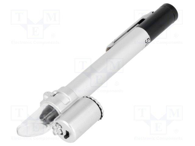 Microscope de poche; gross: x50; 25g; nb.de diodes:2; eclair: led