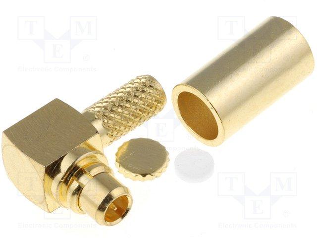 Fiche mmcx male coude 90° pour cable rg174