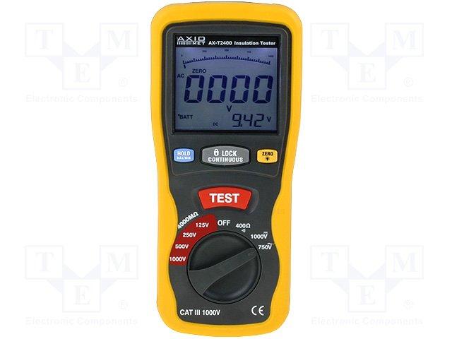 Testeur d'isolement affichage lcd avec bar-graph éclairé gamme : 0.125..../4/40/400/4000mohms cat3 1000v