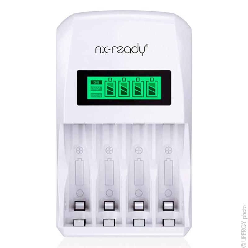 Chargeur accus nx ready pour 4xaa (r06) ou 4xaaa (r03) nimh/nicd