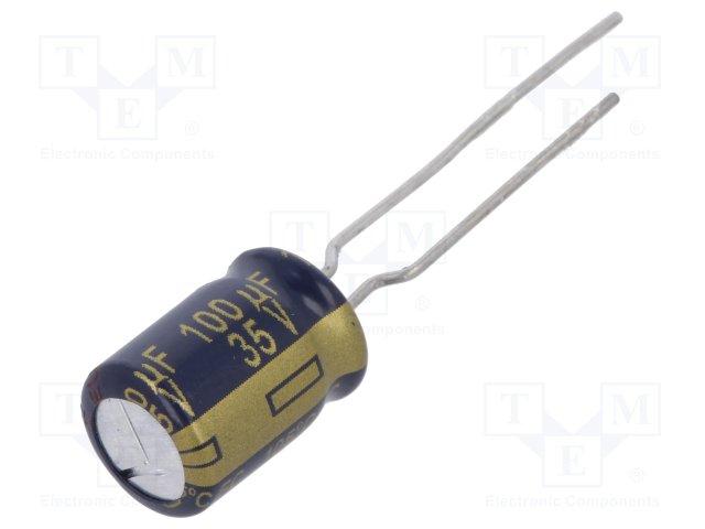 Condensateur chimique radial panasonic faible impedance 220uf / 25v 8x11.5mm 105°c