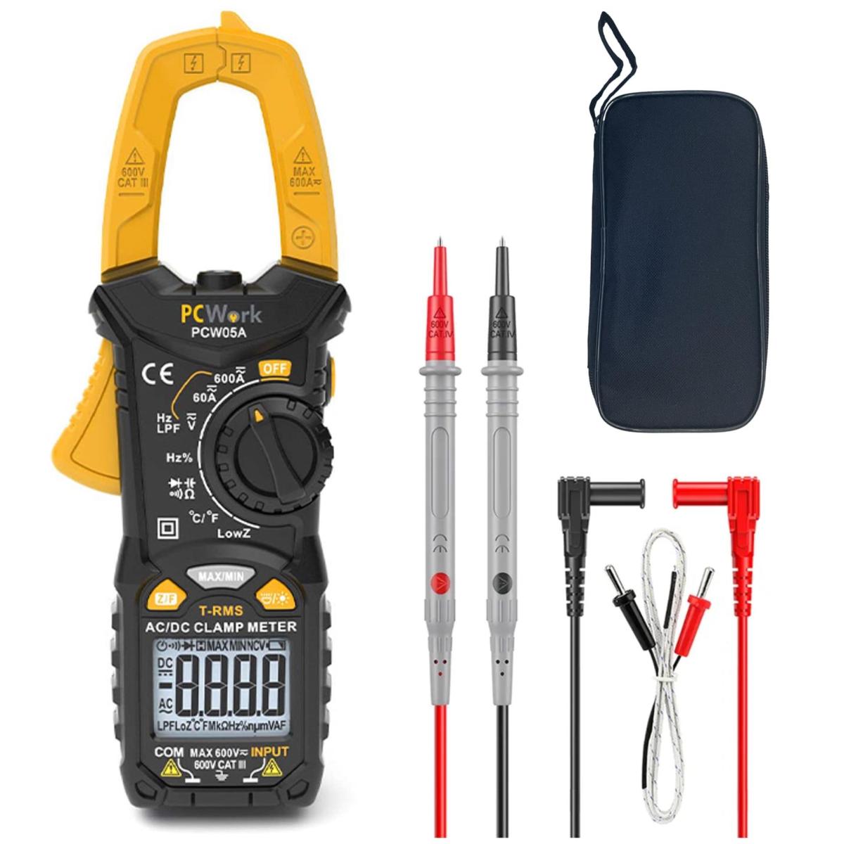 Pince ampèremétrique digital pcwork / 600a dc et ac / capacimètre / ohmmètre / fréquencemètre