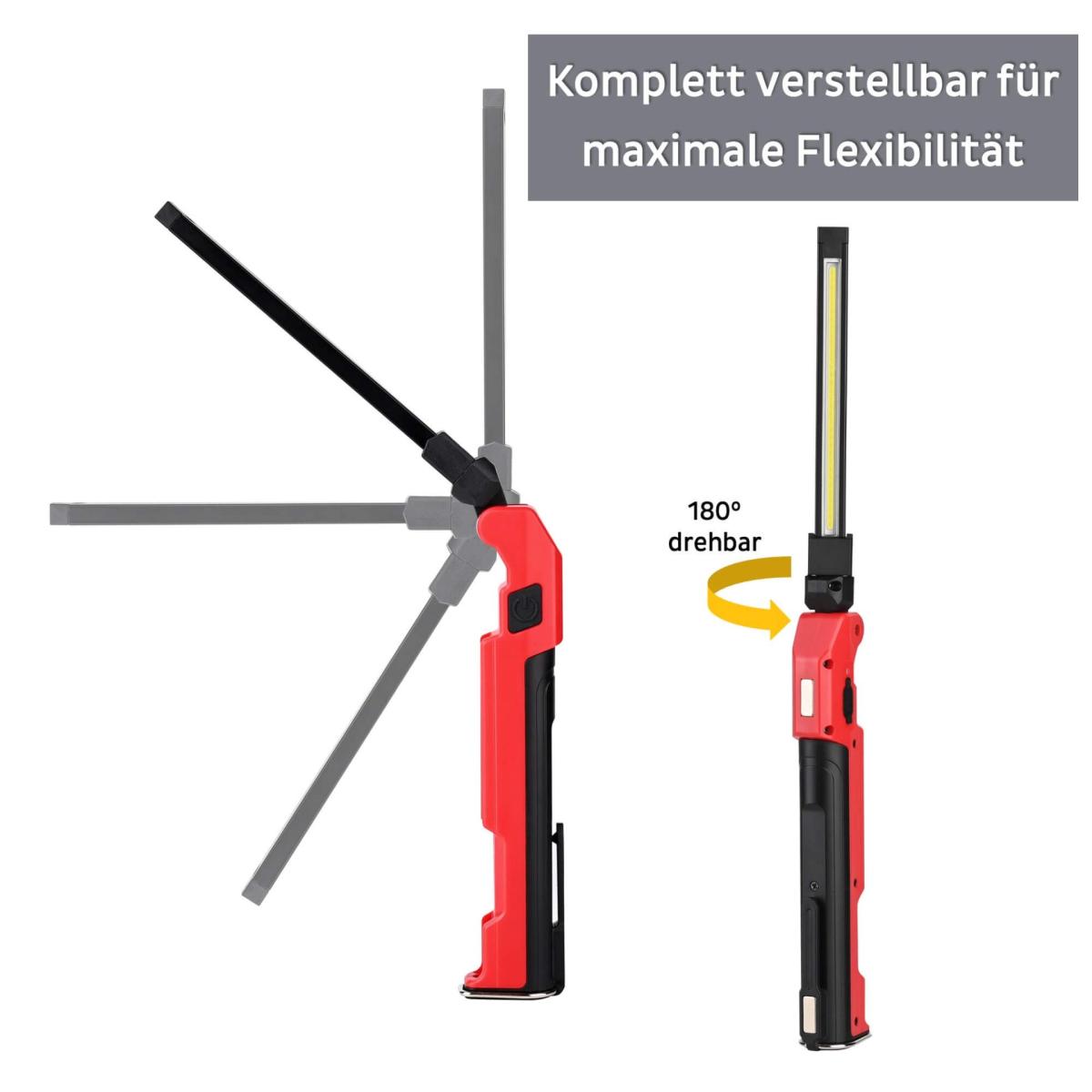 Lampe de travail led extra-plate 500 lm, batterie rechargeable