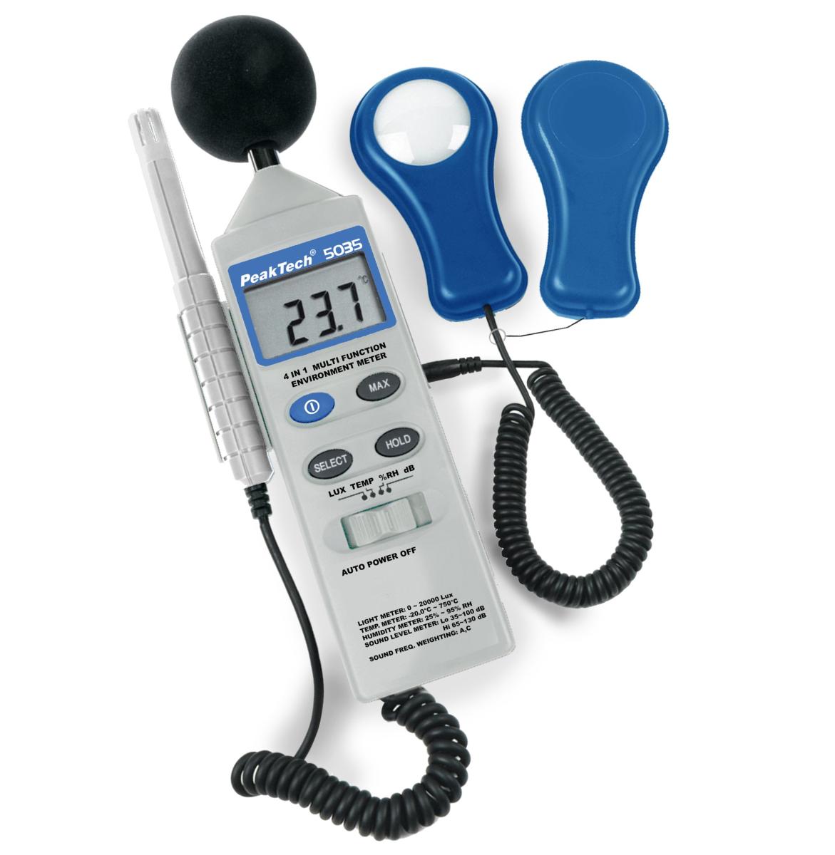 Multimètre environnemental 4 en 1 , luxmètre , thermomètre , hygromètre , sonomètre
