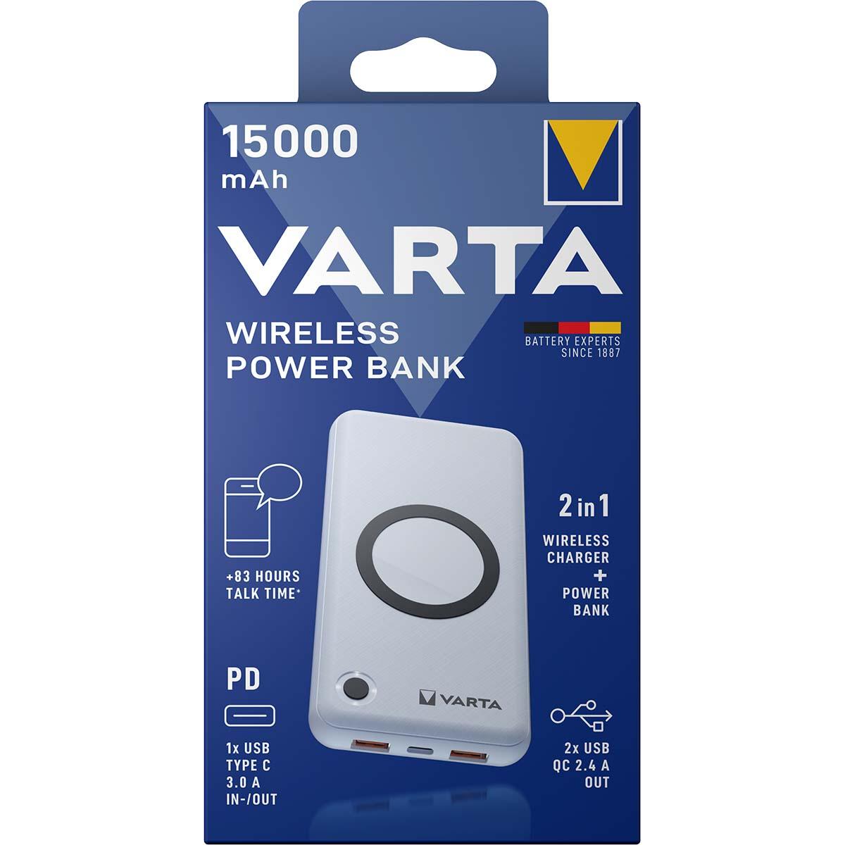 Batterie externe - varta - 15ah - usb et induction