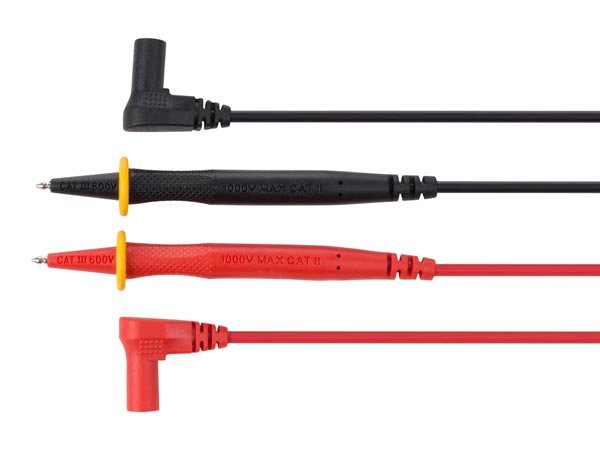Jeu de cordons de mesure en pvc - cat3  600 v - 10 a  -  longueur 70 cm