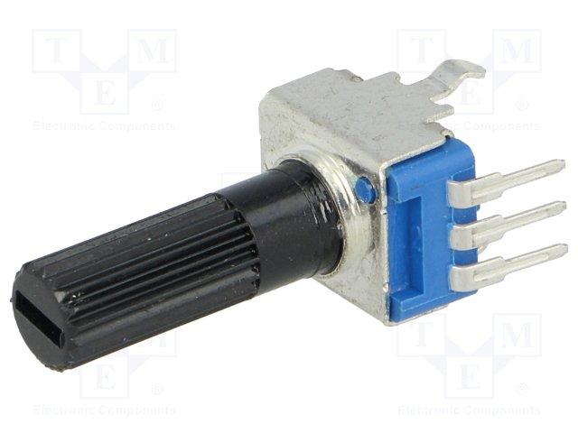 Potentiomètre axial monotour 500k? 125mw ±20% tht vertical 6mm carbone