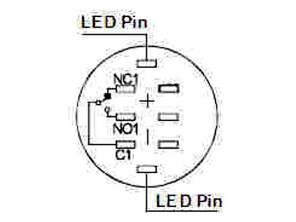 Bouton-poussoir rond 16mm metallique off-on