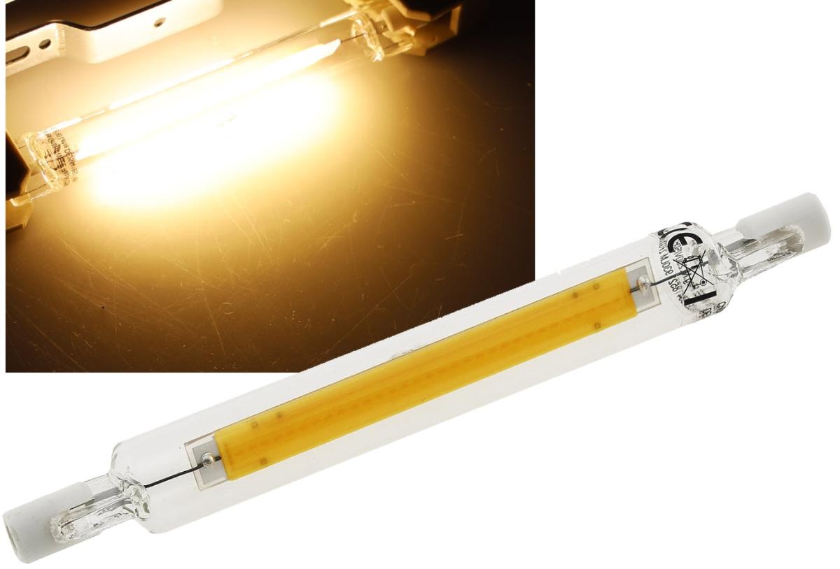 Lampe r7s led 118mm 8w 920lm blanc chaud 3000k Ø14mm