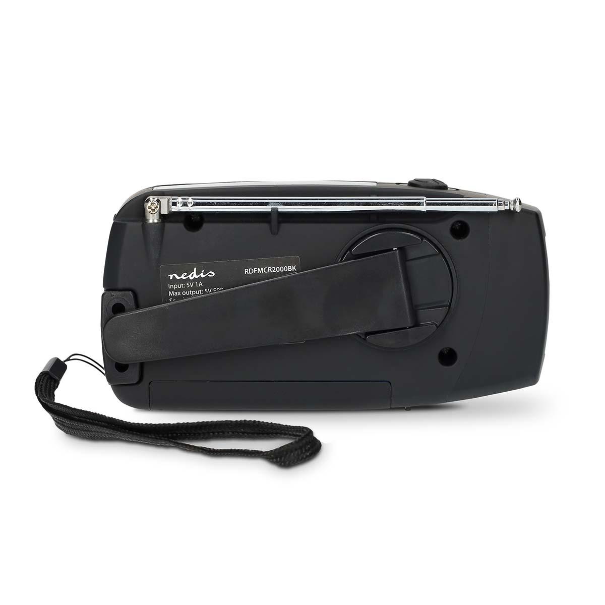 Radio d'urgence | am / fm | fonction chargeur de batterie | alimenté par accu, par port usb ou dynamo | noir