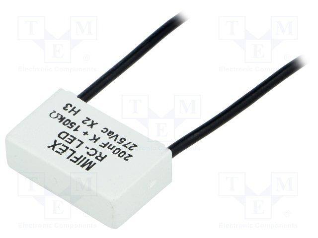 Filtre anti-parasite circuit resistance + condensateur 100nf + 120k special led