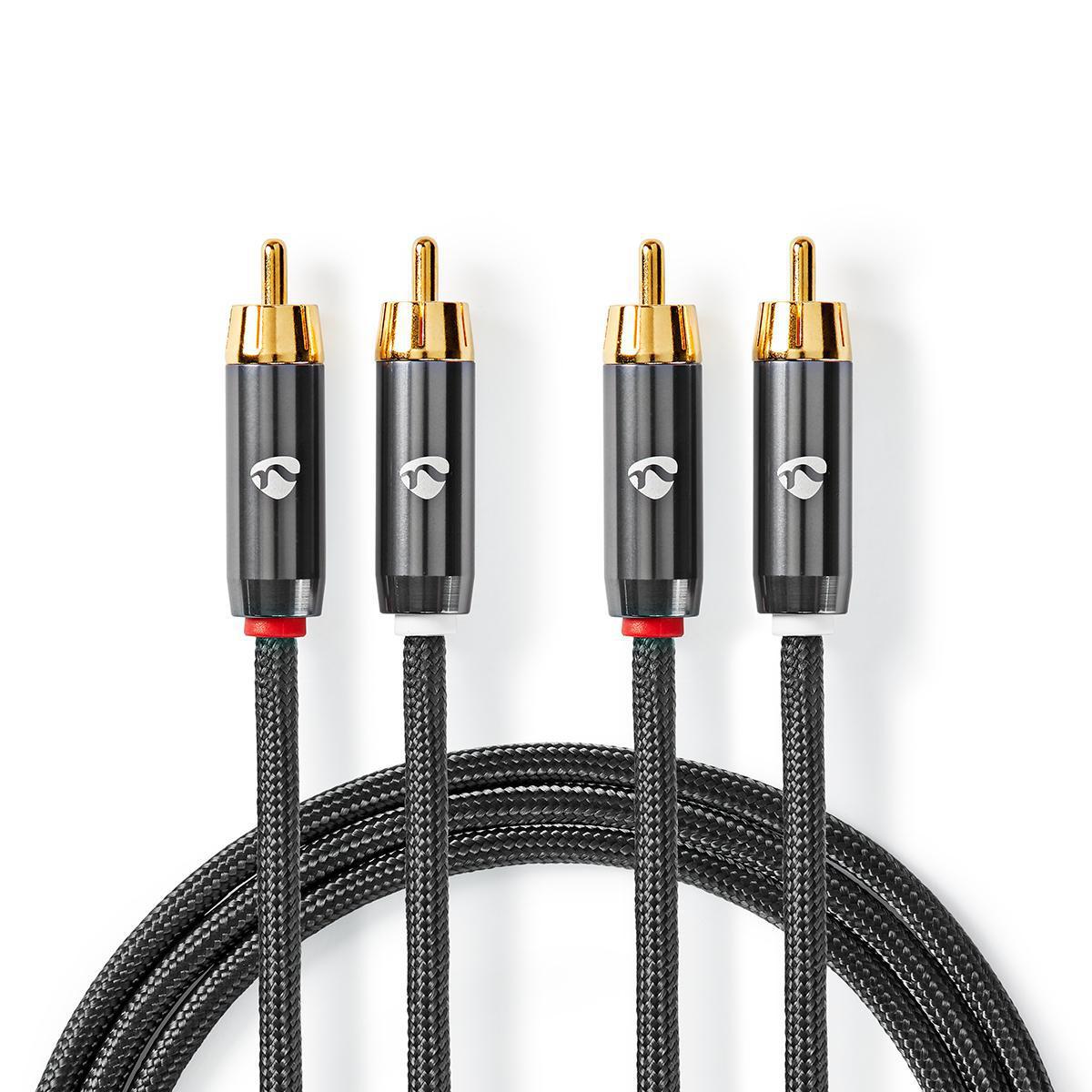 Cable double rca haute qualité  (rca mâle x2 / rca mâle x2)  l=1.00m