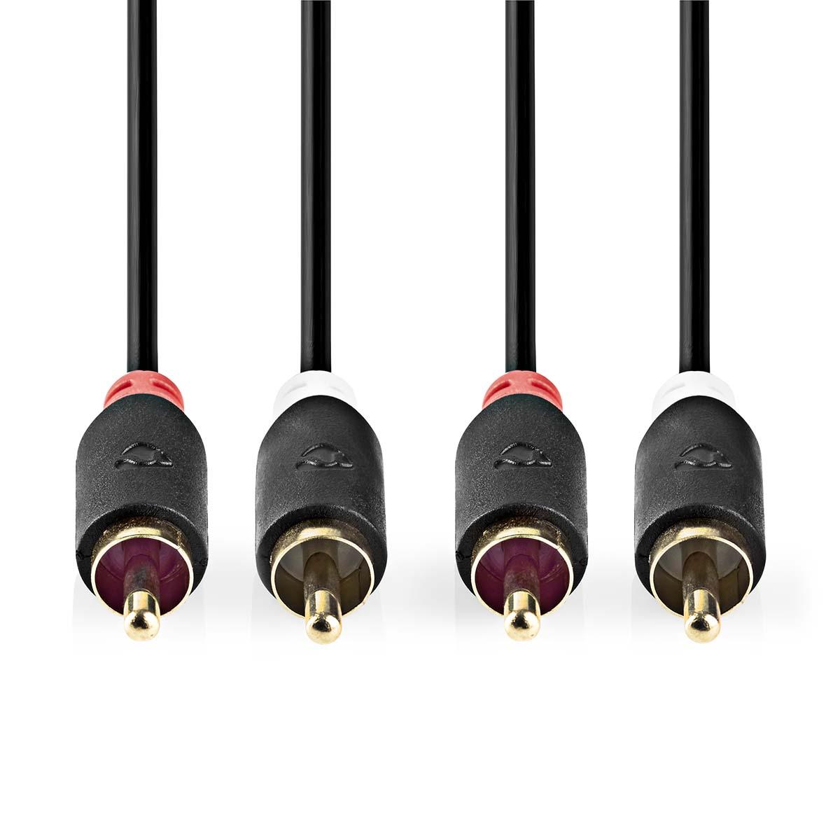 Cable double rca haute qualité  (rca mâle x2 / rca mâle x2)  l=10m