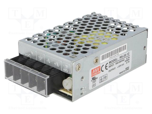 Alimentation à découpage mean well / 12v / 25w / 2.1a / 78x51x28mm