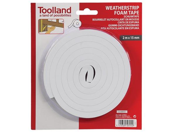 Joint autocollant en mousse 15mm x 2m blanc