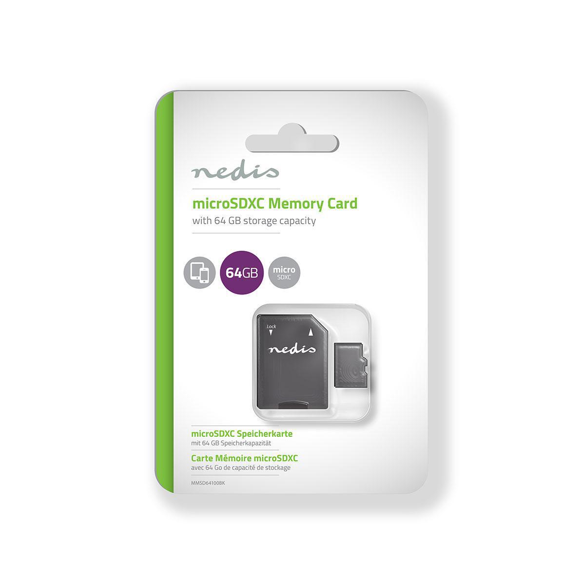 Micro sdxc / 64 gb / 90 mb/s / adaptateur carte sd inclus