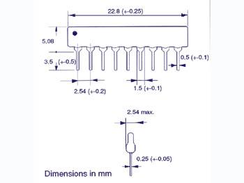 Reseau de 8 resistances o.125w + 1 commun 100kohms tolerance 5%
