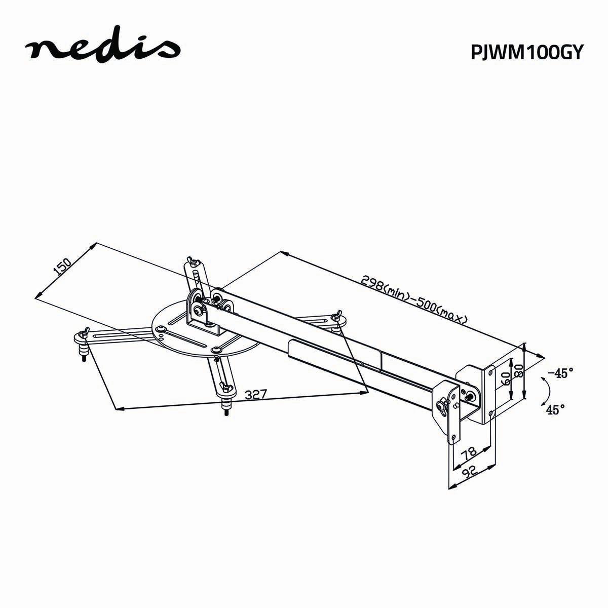 Support mural pour video projecteur poids max 10kgs