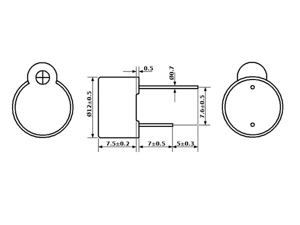 Micro buzzer 5vcc type ci - scelle