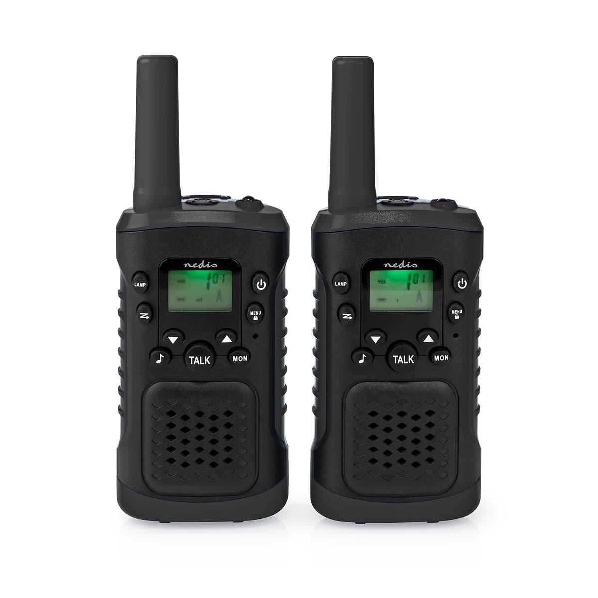 2 combinés | jusqu'à 6 km | canaux de fréquence: 8 | ptt / vox | jusqu'à 3 heures | sortie casque | 2 casques | noir