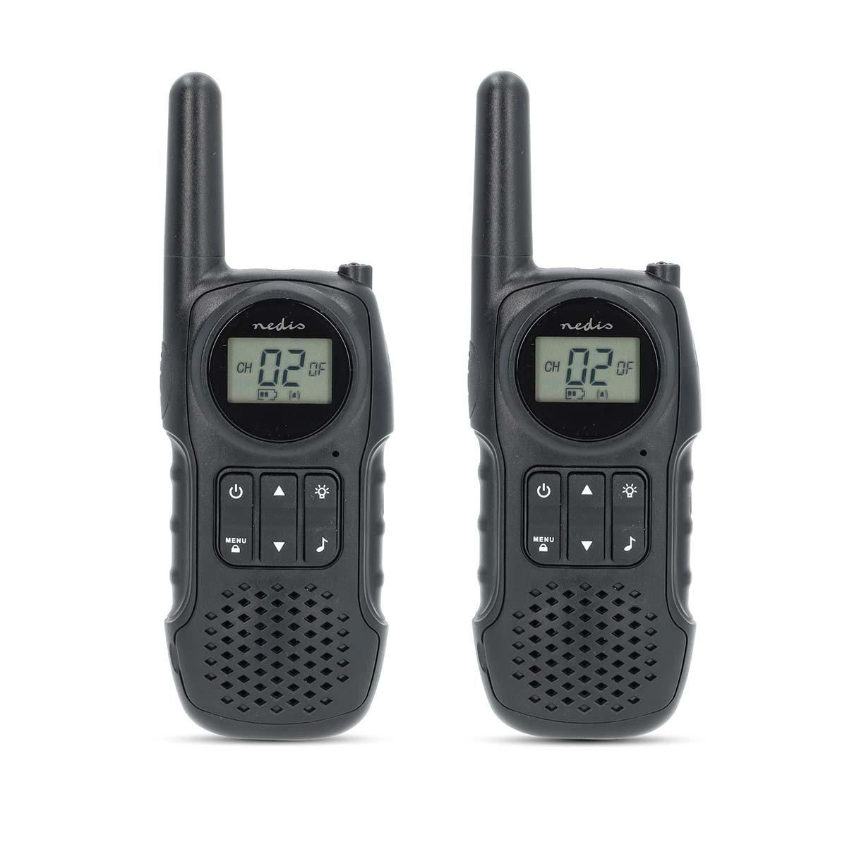 2 combinés | jusqu'à 10 km | canaux de fréquence: 8 | ptt / vox | jusqu'à 3 heures | sortie casque | noir