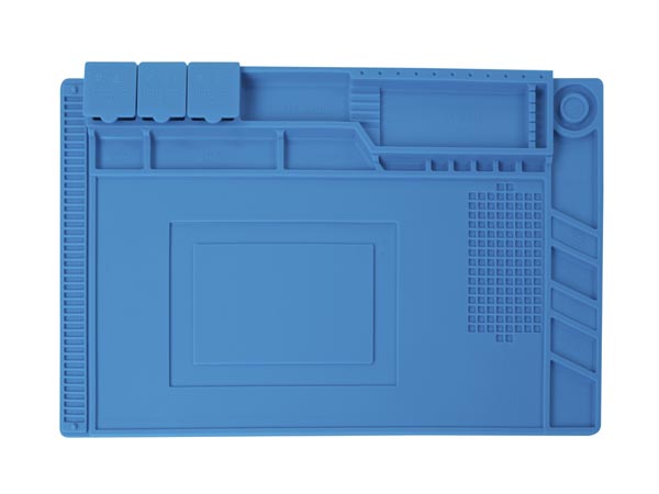 Tapis de soudage antistatique en silicone 450 x 300 mm avec compartiments